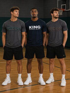 KING Basketball Short Sleeve Performance Tees (1 Navy & 2 Graphite